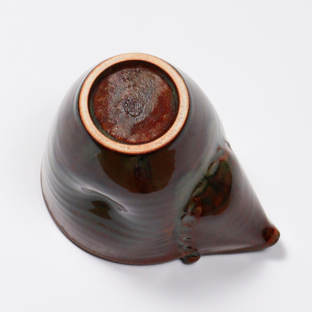 萩焼(伝統的工芸品)酒注ぎ小鉄赤釉筒片口