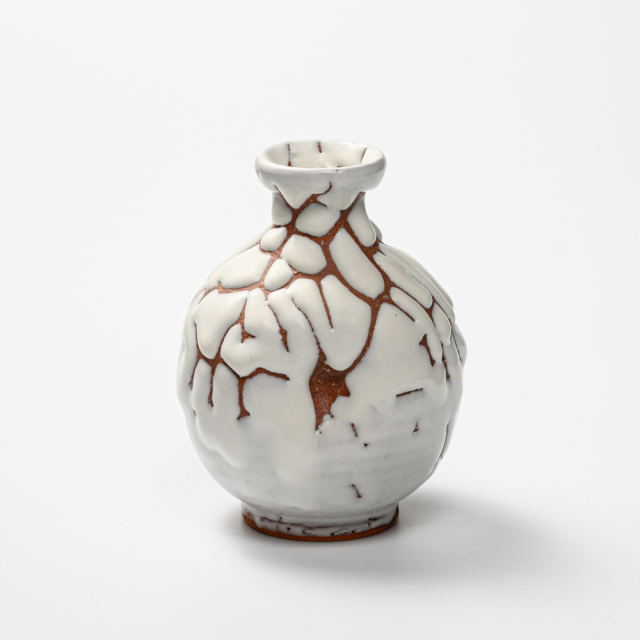 萩焼(伝統的工芸品)徳利鬼白松丸えくぼNo922