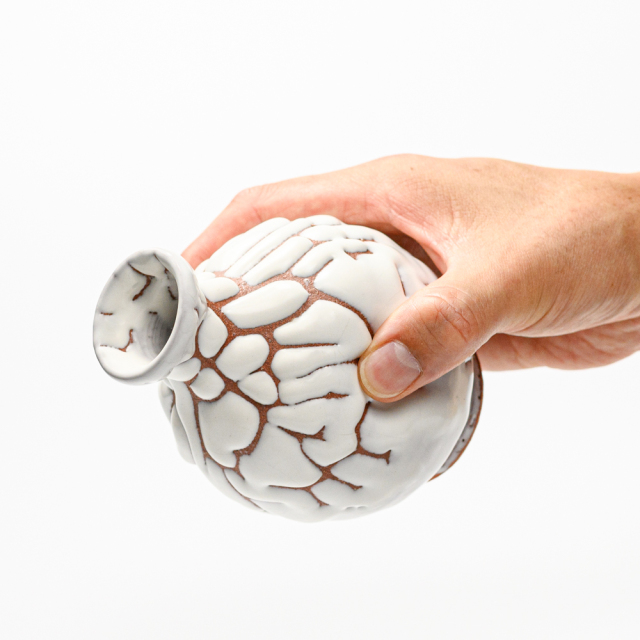 萩焼(伝統的工芸品)徳利鬼白松丸えくぼ