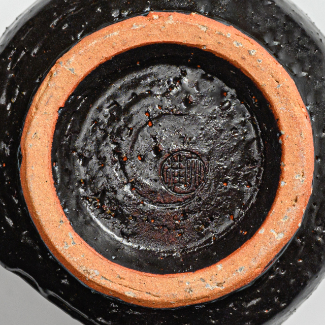 萩焼(伝統的工芸品)徳利掛分け(鬼白松＆黒釉)肩衝叩き