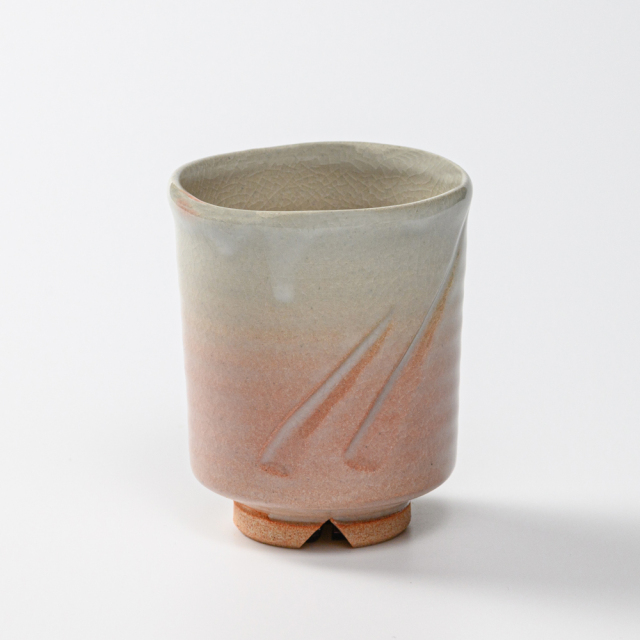 萩焼(伝統的工芸品)小湯呑姫萩筒細ヘラメNo93