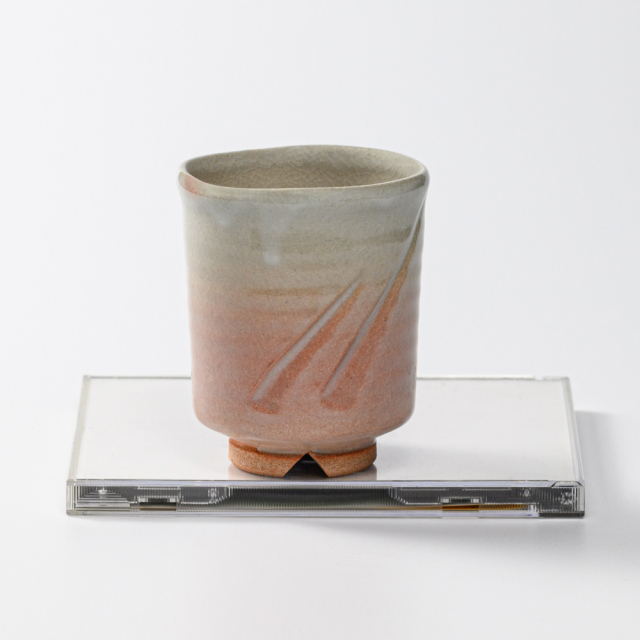 萩焼(伝統的工芸品)小湯呑姫萩筒細ヘラメNo93