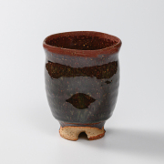 萩焼(伝統的工芸品)大湯呑鉄赤釉荒呉器えくぼNo105