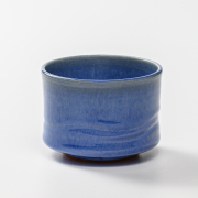 萩焼(伝統的工芸品)そばちょこ透青釉筒線彫