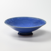 萩焼(伝統的工芸品)平鉢透青釉末広