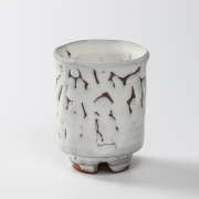 萩焼(伝統的工芸品)大湯呑鬼白荒松筒ヘラメNo108