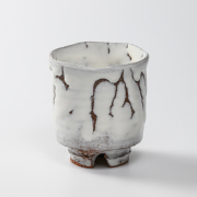 萩焼(伝統的工芸品)大湯呑鬼白荒松筒ヘラメ小No109