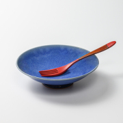 萩焼(伝統的工芸品)平鉢中透青釉末広