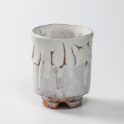 萩焼(伝統的工芸品)大湯呑鬼白特荒松筒ヘラメNo110