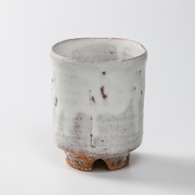 萩焼(伝統的工芸品)大湯呑鬼白特荒竹筒ヘラメNo111