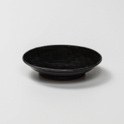 萩焼(伝統的工芸品)小皿銀黒星釉丸