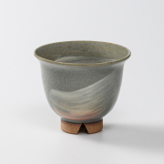 萩焼(伝統的工芸品)汲出し湯呑中刷毛青朝顔No132