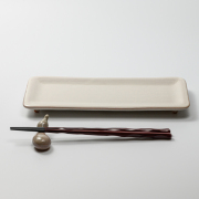 萩焼(伝統的工芸品)タタラ平皿白姫四方11×24