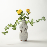 萩焼(伝統的工芸品)花入鬼白松瓢箪No1408