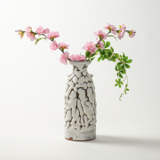 萩焼(伝統的工芸品)花入鬼白松徳利形耳付No1410