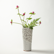 萩焼(伝統的工芸品)花入鬼白松円錐形桂No1411