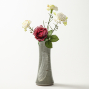 萩焼(伝統的工芸品)花入細手刷毛青端反No1423