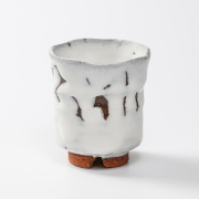 萩焼(伝統的工芸品)湯呑小鬼白竹端反えくぼNo14