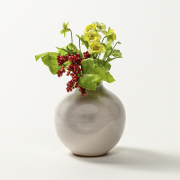 萩焼(伝統的工芸品)ミニ花入白姫丸えくぼNo1538