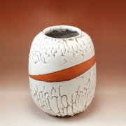 工芸品、壺 伝統的工芸品萩焼の装飾作品