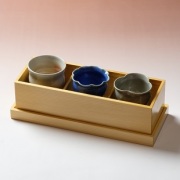 萩焼(伝統的工芸品)「萩彩和器」【彩季豆小鉢-さ】(豆小鉢3個・塗り箱入り)