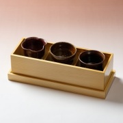 萩焼(伝統的工芸品)「萩彩和器」【彩季豆小鉢-み】(豆小鉢3個・塗り箱入り)