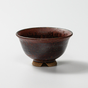 萩焼(伝統的工芸品)飯碗小鉄赤釉荒朝顔No310