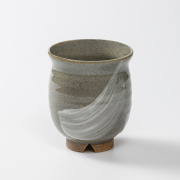 萩焼(伝統的工芸品)湯呑大刷毛青丸No44