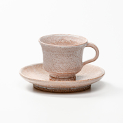 萩焼(伝統的工芸品)カップ＆ソーサ鬼萩端反No531