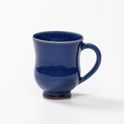 萩焼(伝統的工芸品)マグカップ小藍釉胴締No565