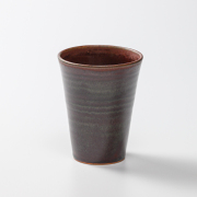 萩焼(伝統的工芸品)タンブラー小鉄赤釉筒碁笥底No710