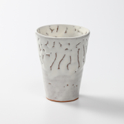 萩焼(伝統的工芸品)タンブラー小鬼白竹筒碁笥底No713