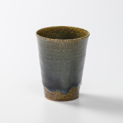 萩焼(伝統的工芸品)タンブラー小鉄青釉筒碁笥底No715