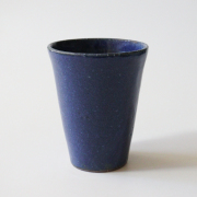 萩焼(伝統的工芸品)タンブラー大藍釉筒碁笥底No724