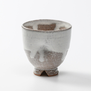萩焼(伝統的工芸品)フリーカップ白萩掛分け呉器えくぼNo773
