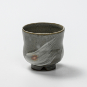 萩焼(伝統的工芸品)ぐい呑刷毛青胴締No804