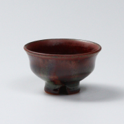 萩焼(伝統的工芸品)ぐい呑鉄赤釉柿のへたNo814