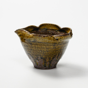 萩焼(伝統的工芸品)酒注ぎ大緑釉木の葉No903