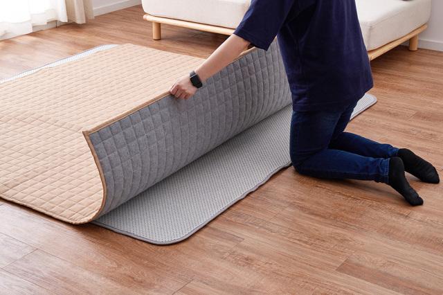 2畳用 家具、インテリア 両面すべり止め付き ふっくらアンダーラグ