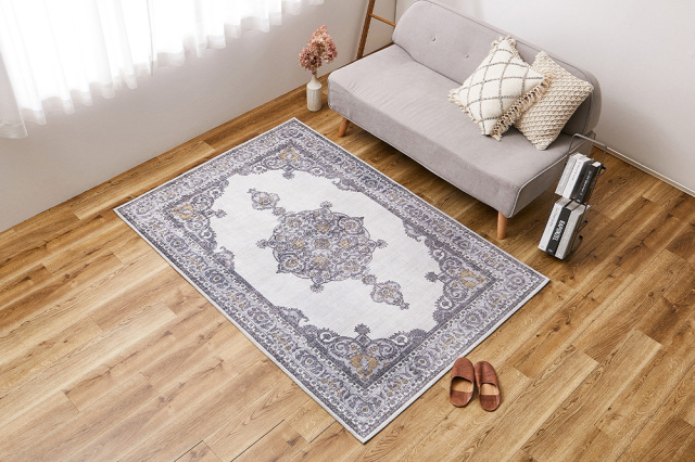 洗えるラグ カーペット 転写ラグ 約130×190cm 【約1.5畳】オリエンタル