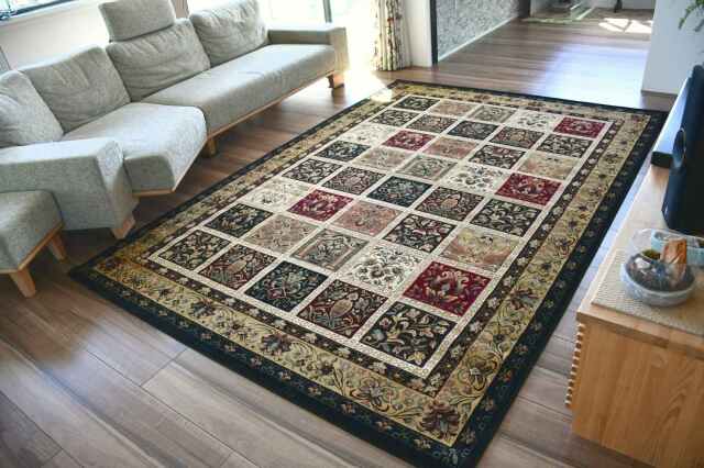 絨毯 じゅうたん 3畳 三畳 ラグ おしゃれ 厚手 カーペット 防炎 アンティーク ヴィンテージ ウィルトン織 防音 45万ノット 品名 限定品 マテラ 約3畳 ２００ ２５０cm 北海道 絨毯 ラグ専門店 大漁カーペット