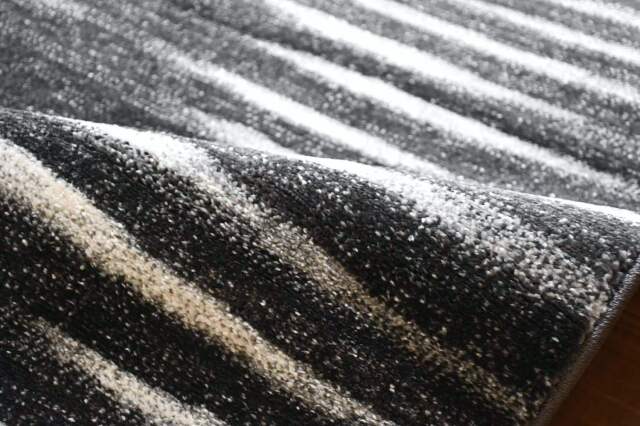 ラグ ブラック 黒 グレー 3畳 160×230 絨毯 カーペット モノトーン