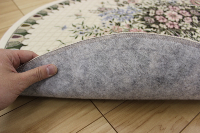 日本製 モケット 楕円 花柄 玄関マット OSR【ブーケ/ダ円 60×90
