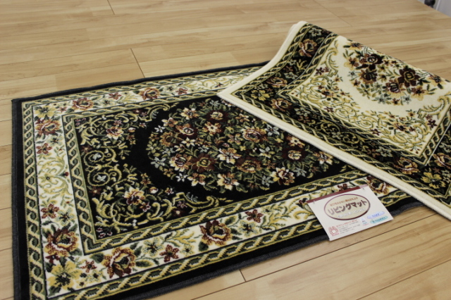 日本製 高級モケット 花柄 玄関マット ティアレ 32 110cm 北海道 絨毯 ラグ専門店 大漁カーペット