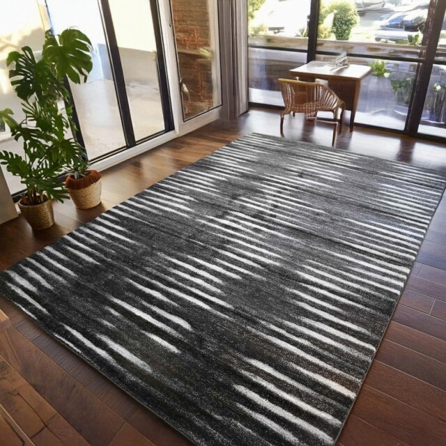 ラグ ブラック 黒 グレー 3畳 160×230 絨毯 カーペット モノトーン