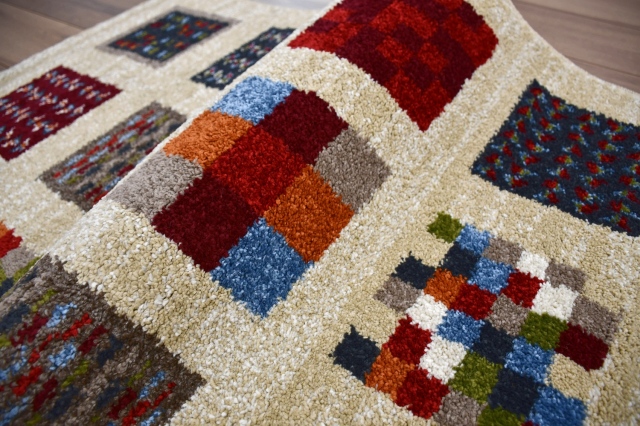 ギャッベ ラグ マット 玄関マット 1畳 カーペット 80×150 絨毯