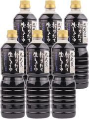 醤油 山崎醸造 丸大豆搾りたて生しょうゆ 1000ml×6本 新潟県 ヤマサキ