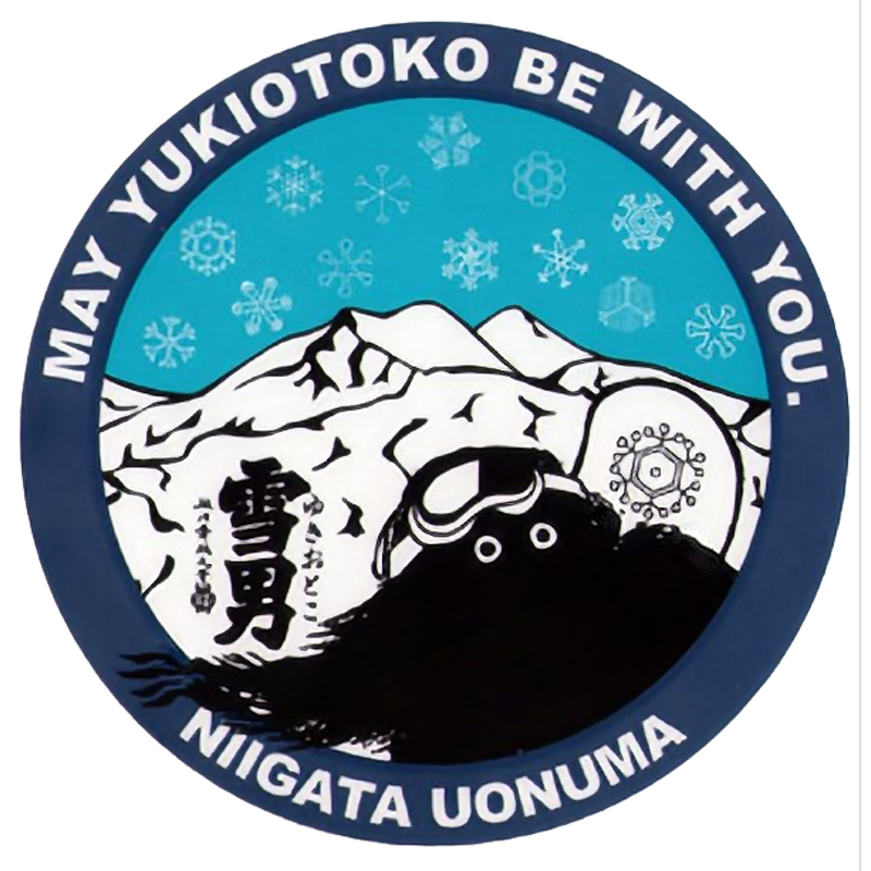 雪男のステッカー（青・スノーボード）