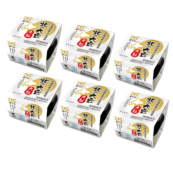 【定期購入】北の大豆　大粒納豆セット　２個パック×6セット（たれ・からし付)