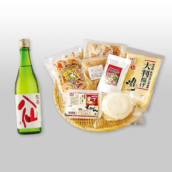 【送料無料】八仙とシャモロック八戸せんべい汁セット